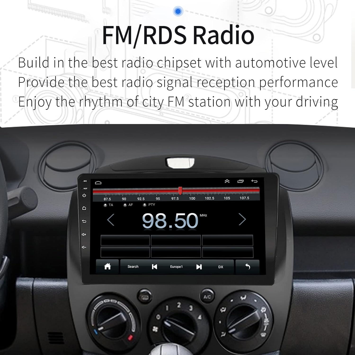 For Mazda 2 Radio Car Stereo 2008-2014 Built-In Carplay/Android Auto/Wifi/Steering Wheel Control/Split Screen/Bluetooth/Gps Navigation/Android 10 image number 4