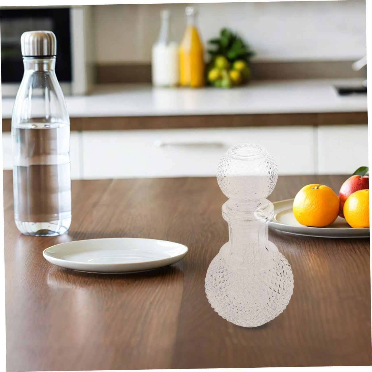 BRIGHTFUFU 2Pcs Creative Glass Wine Bottle Thickened Cocktail Container Convenient Whiskey Glass Wine Decanter for Home Bar Decor image number 6