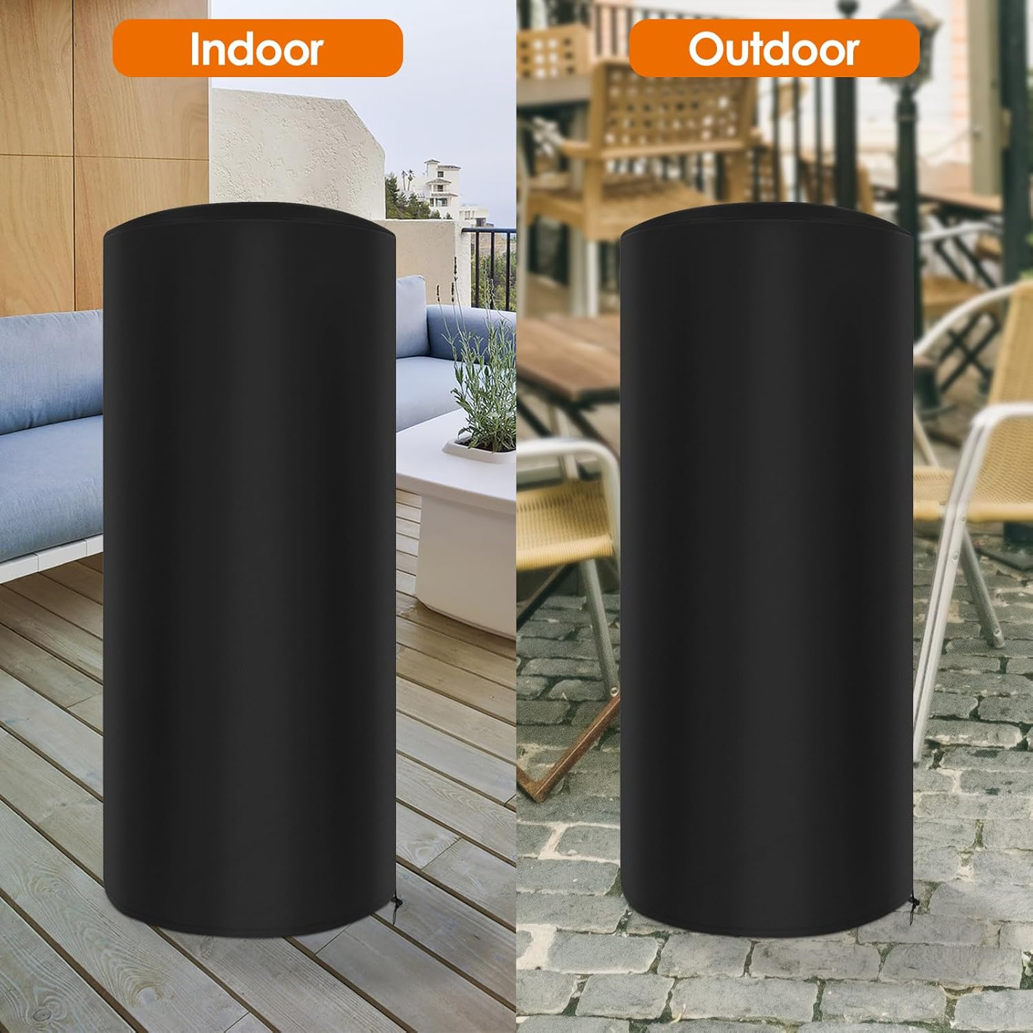 Fxvhojq Oxford Cloth Patio Heater Cover Outdoor Electric Heater Storage Cover Heavy Duty Waterproof Outdoor Garden Heater Cover Windproof round Furniture Protector with Adjustable Drawstring image number 6