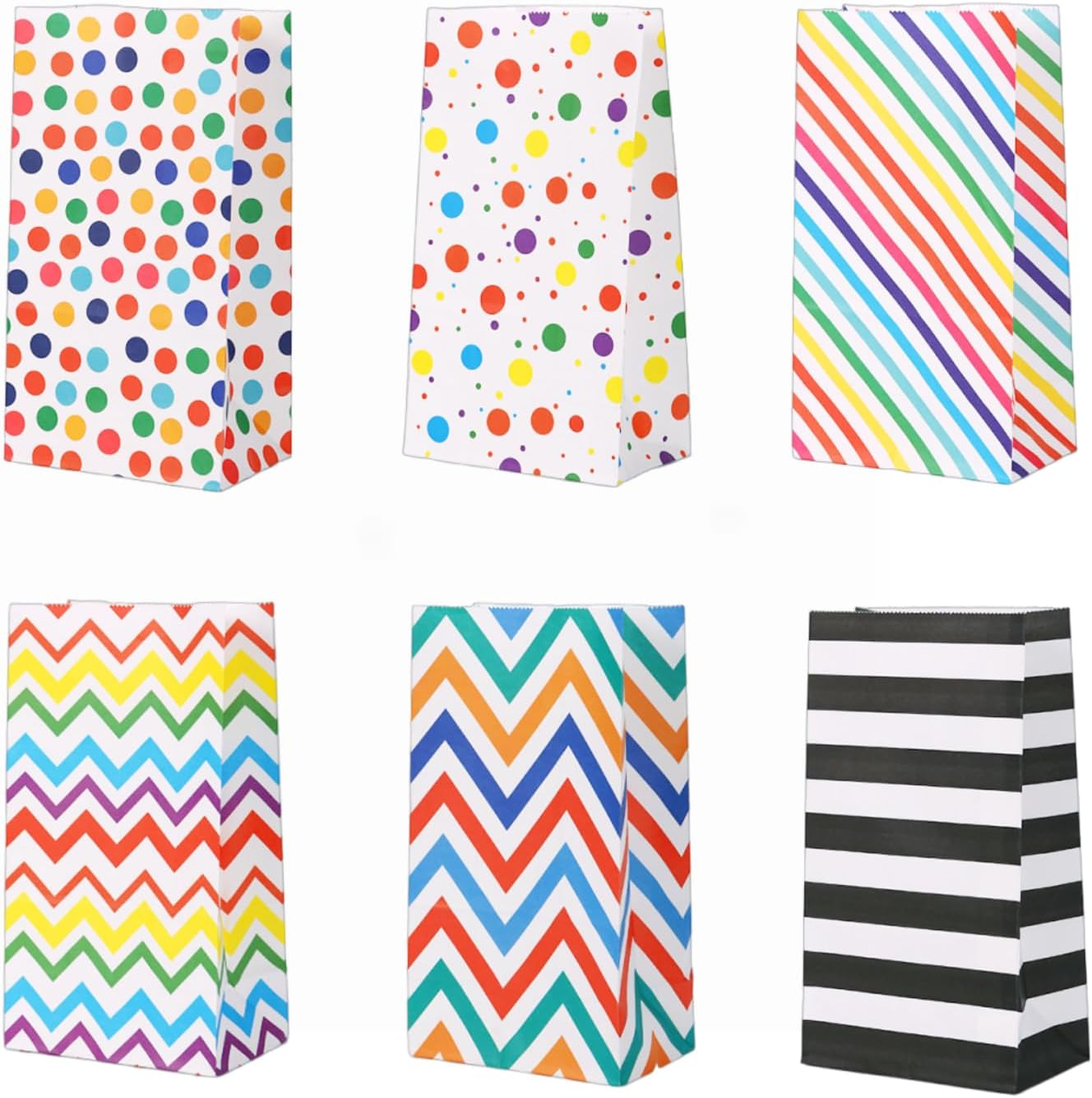 Party Favor Gift Bags,24 Packs Merchandise Party Bags with Sealing Stickers Polka Dot Candy Buffet Treat Gift Pack Bags for Wedding Shopping