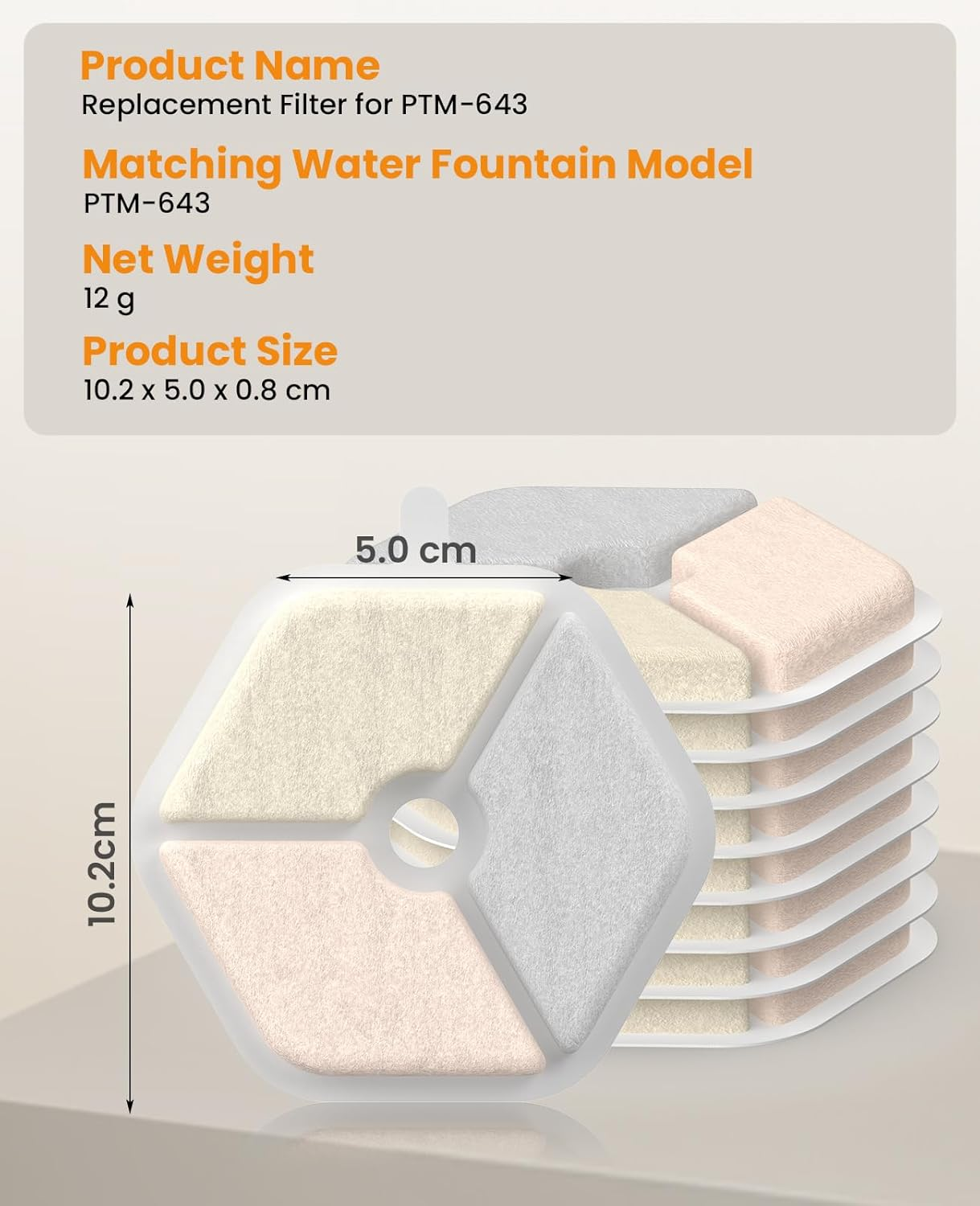 Oneisall 9 Pack Replacement Filters for Cordless 4L Cat Fountain with Motion Sensor image number 1