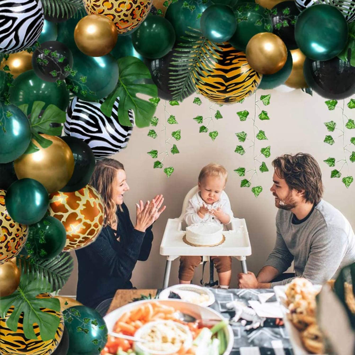 Jungle Safari Tropical Wild Lion King Theme Sage Green Balloons Balloon Garland Kit 113 PCS Birthday Party Supplies Decorations image number 4