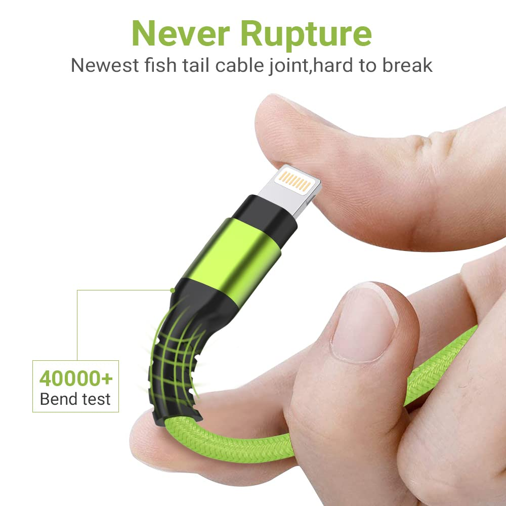 Boreguse 15W USB to Lightning Cable USB Iphone Cable, [3Pack 1M/1M/2M] Iphone Charge Cable, Nylon Braided Lightning Cable, [Mfi Certified] Iphone Cable Compatible for Iphone/Ipad/Ipod image number 6