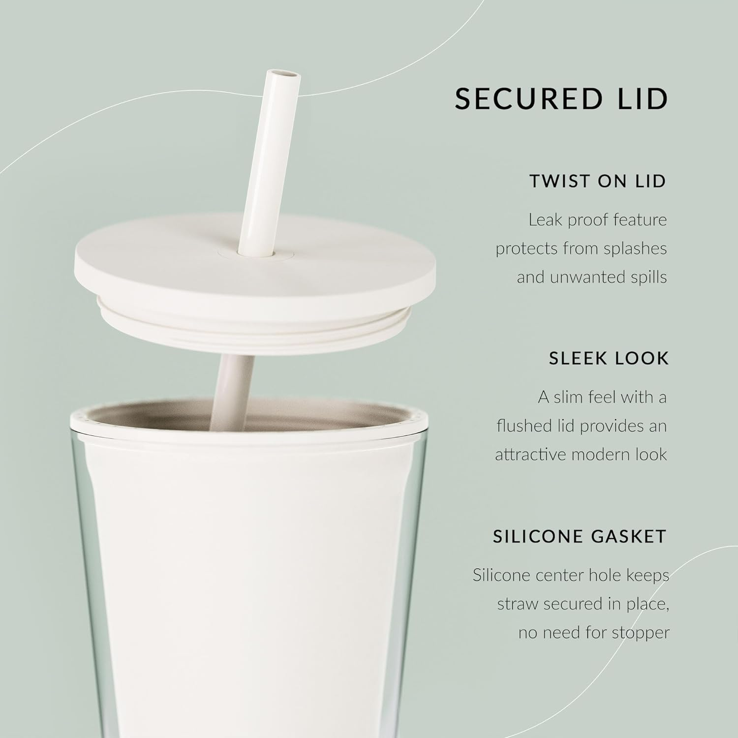 Maars Classic Acrylic Tumbler with Lid and Straw | 16Oz Premium Insulated Iced Coffee Cups, Double Wall Reusable Plastic Cups - Clear, 2 Pack image number 3