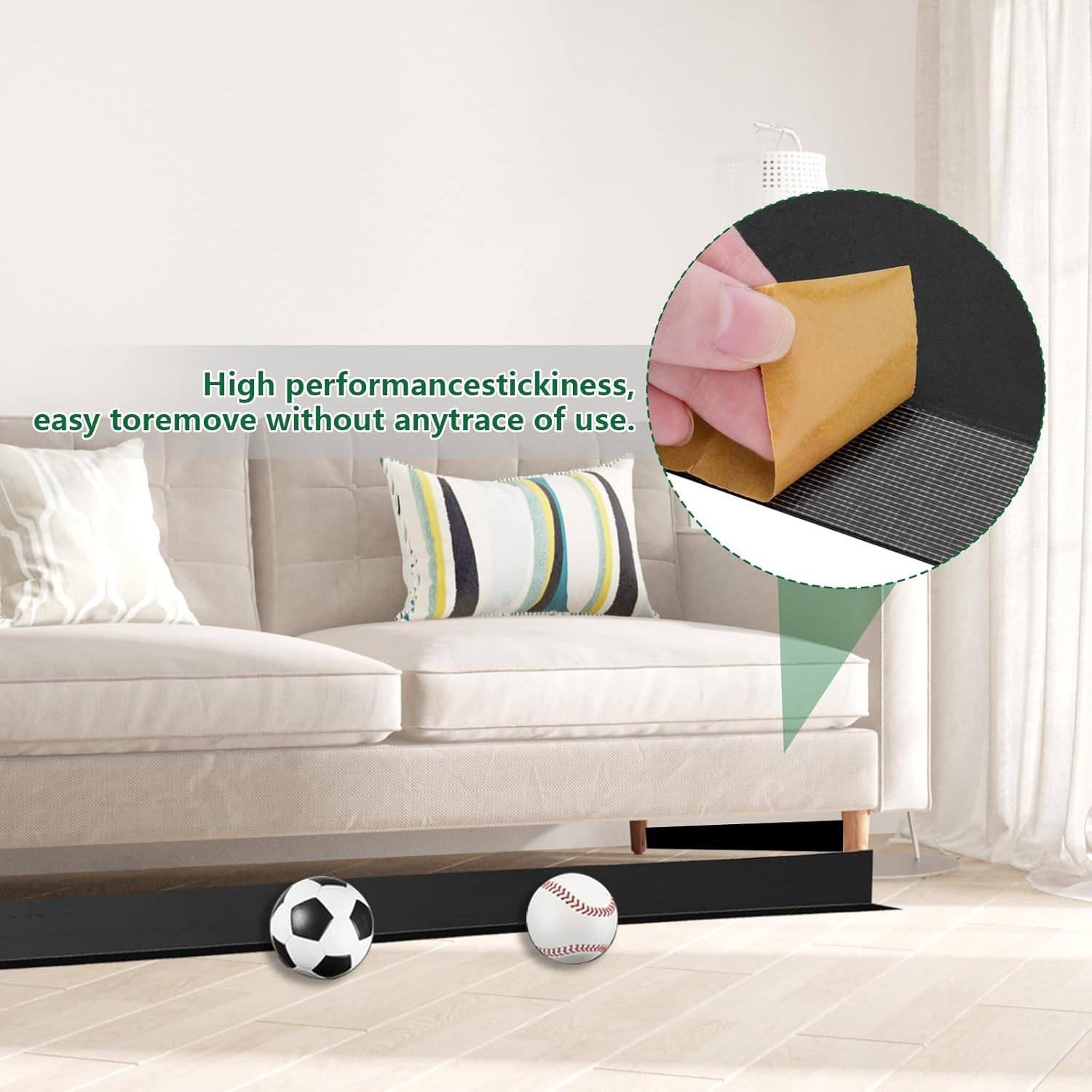 Under Couch Blocker,11Cm X3M Toy Blockers for under Sofa,9.84 Ft under Sofa Toy Blocker,Stop Things Going under Couch, Bed, Furniture image number 4