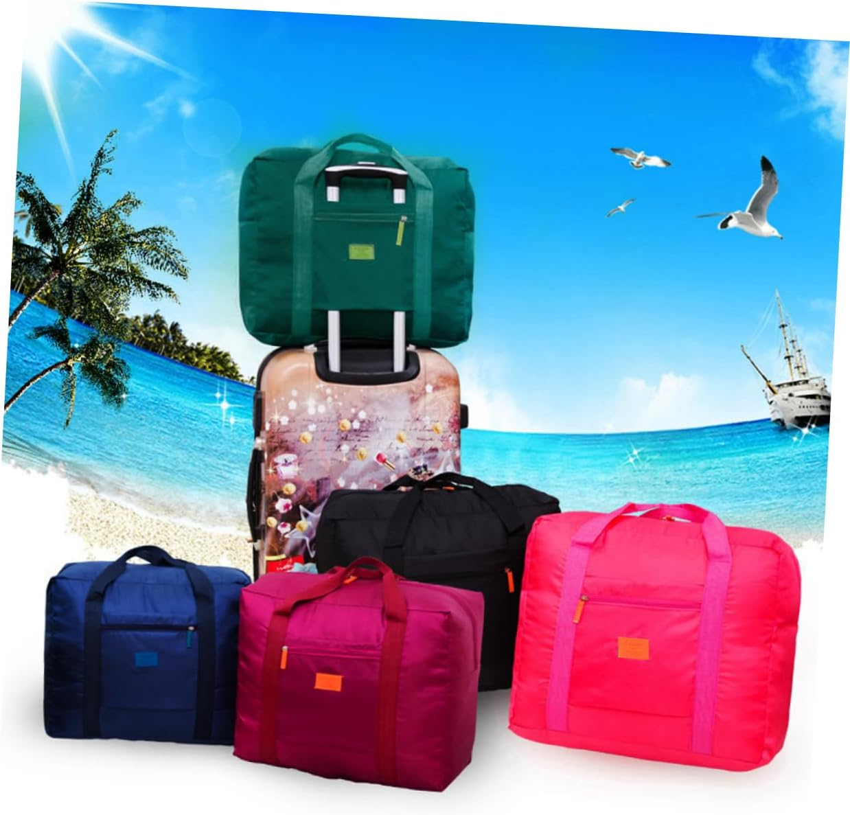 Holibanna Large Capacity Travel Bag Women Canvas Tote Cabin Bag Duffle Luggage Gear image number 3