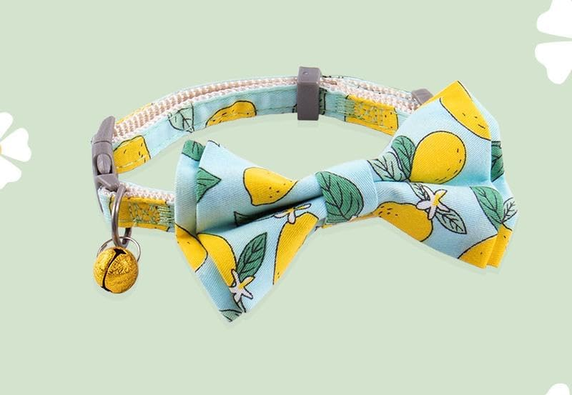 2 Pack Breakaway Cute Cat Collars with Bell Cat Collar with Bow for Girl Boy Cats Cute Bow Small Dog Collar with Bell (Style 1, S) image number 4