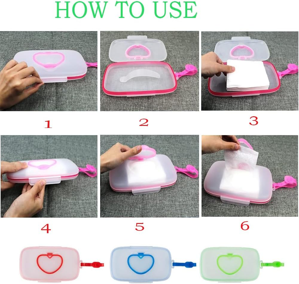 Baby Wipe Dispenser Case, Baby Wipes Dispenser, Refillable Wet Wipes Pouches Container Case, Baby Wet Wipes Pouches Baby Refillable Wet Wipe Dispenser, Reusable Wipe Holder Wipes Pouch Container,Pink image number 5