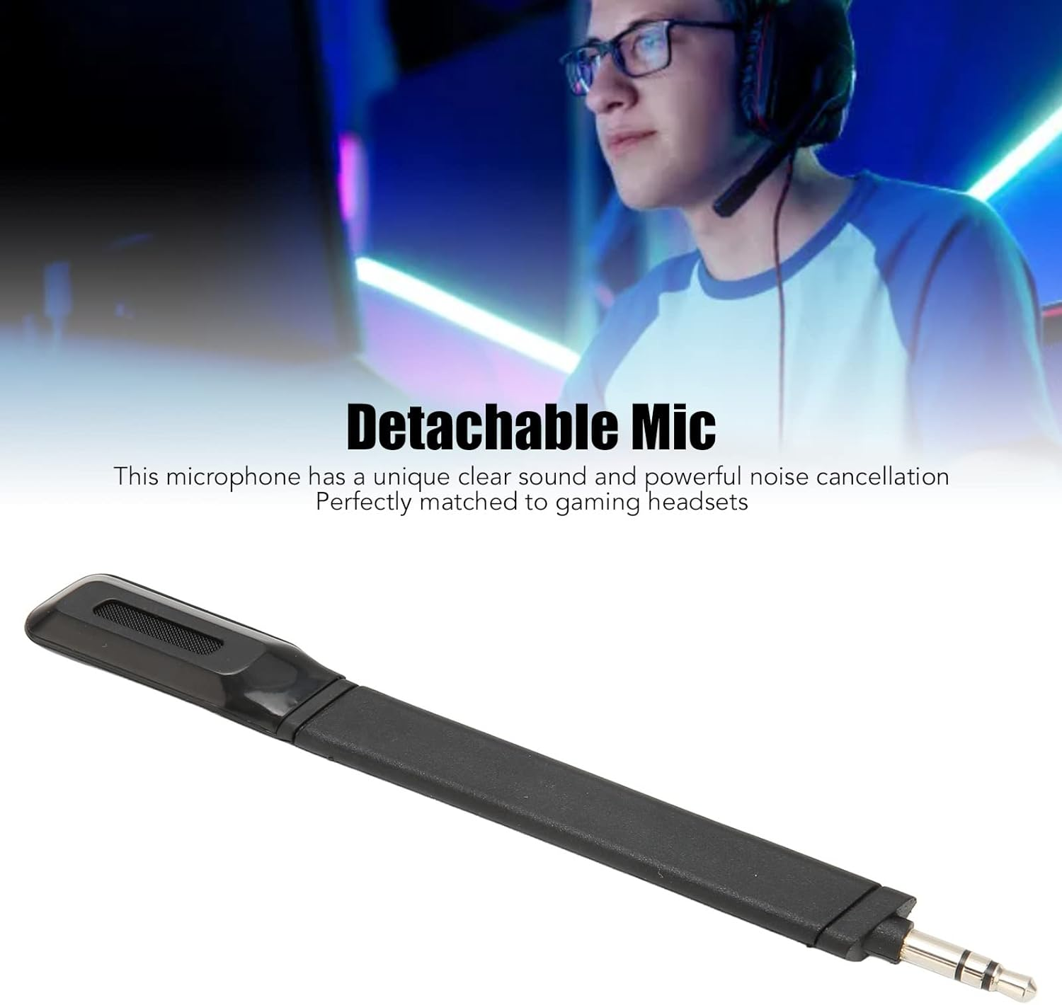 Ejoyous Replacement Microphone for G733 Lightspeed Wireless Headset, 3.5Mm Plug Noise Canceling Lossless Sound, Durable Detachable for Gaming Streaming Calls image number 4