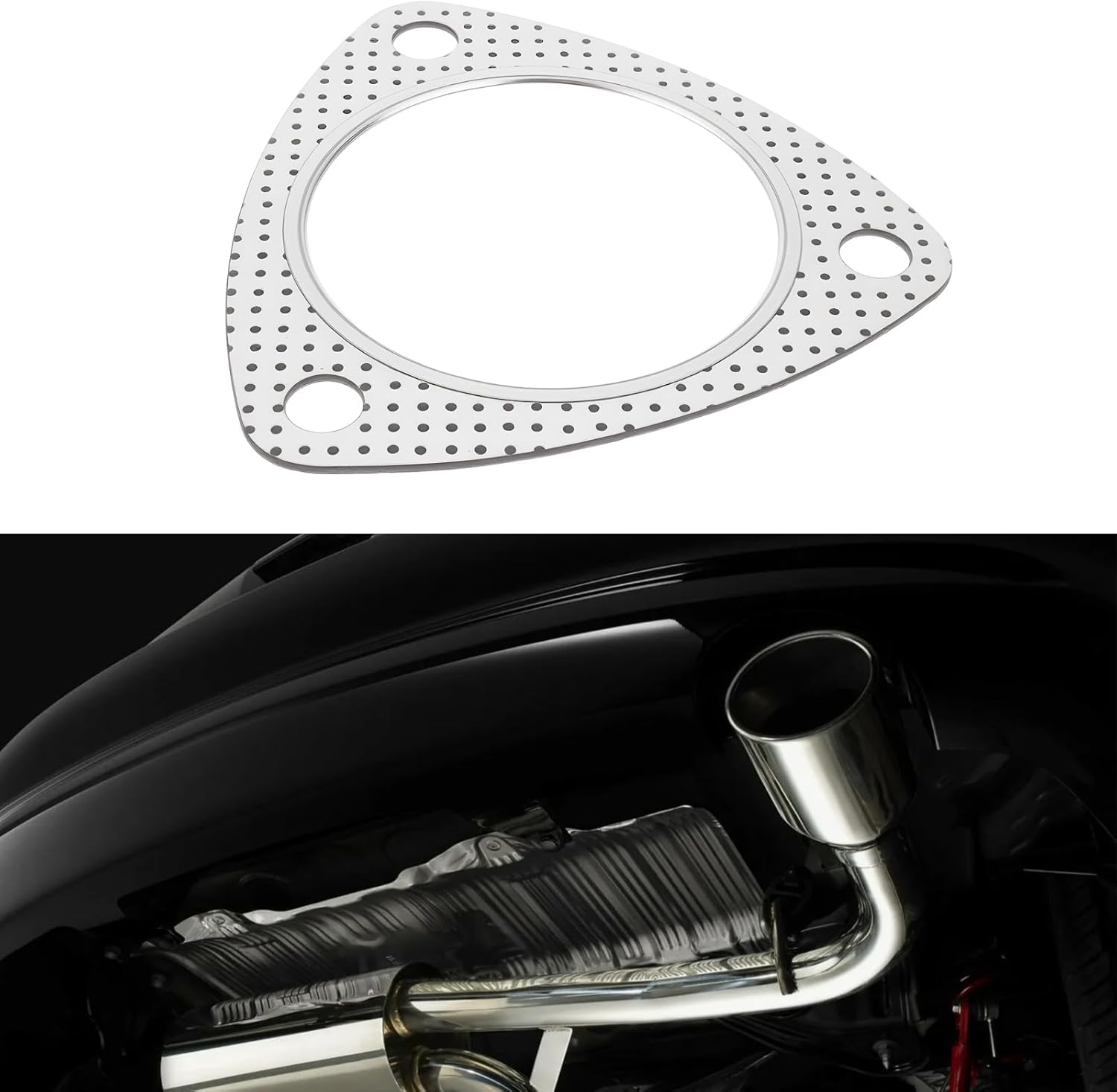 2.75" Downpipe Exhaust Flange Gasket 71Mm Compatible with Three-Bolt Exhaust Flange Connections image number 6