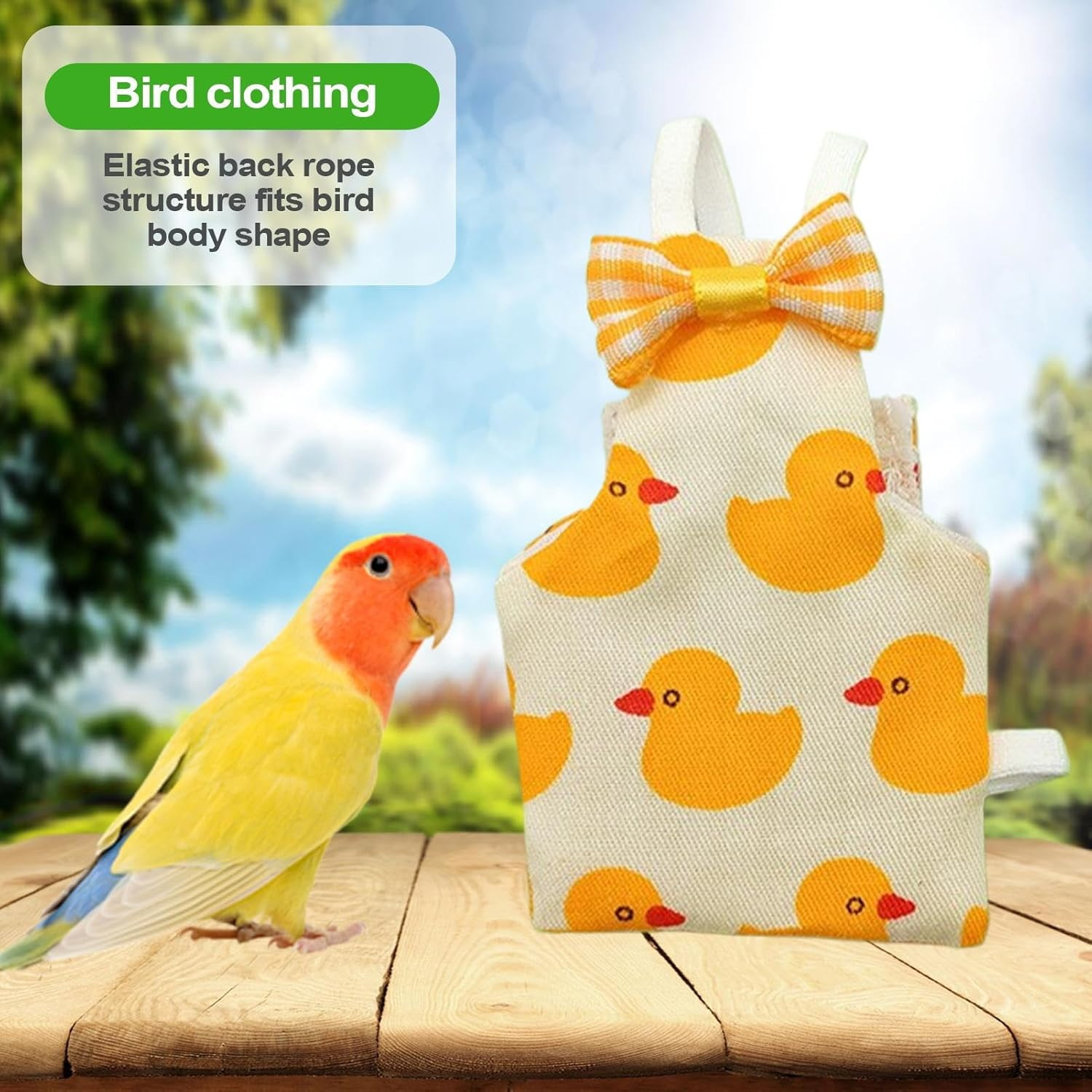 Bird Nappy - Bird Clothing for Pigeons - Pack of 3 Breathable Cotton with Strap Washable Clothes for Pets for Budgies Parakeet Canary Macaw Halloween image number 5
