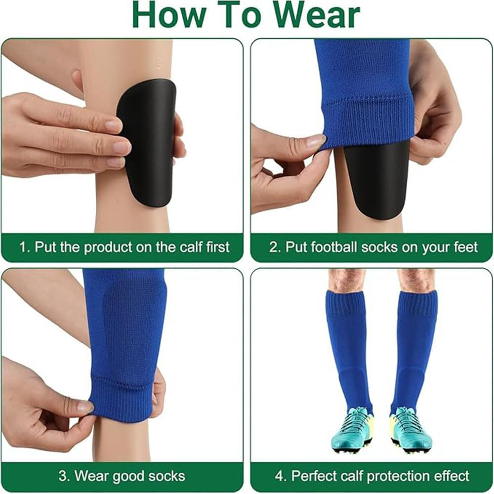 4Pcs Mini Football Shin Pads,3.15X2.16In Comfortable Small Football Shin Pads Protective Equipment for All Ages Boys Girls Women Men Wear image number 1