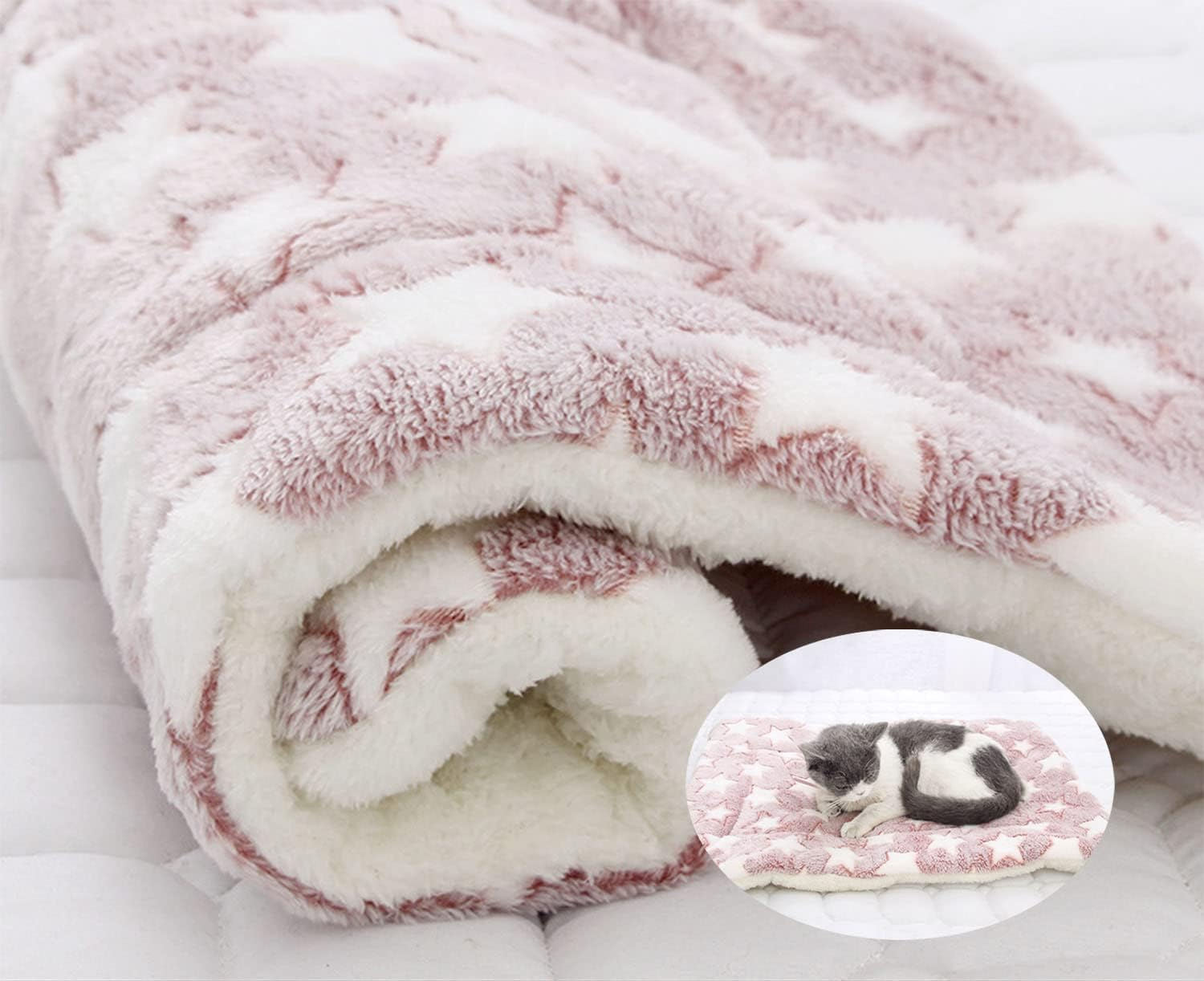 Jfxgjuv Cozy Calming Cat Blanket Large Cozy Calming Cat Blanket for Anxiety and Stress Ultra Soft and Self Warm Dog Cat Bed Mat with Cute Prints Cat Blankets for Indoor Cats Dogs Puppy (Gray,L)