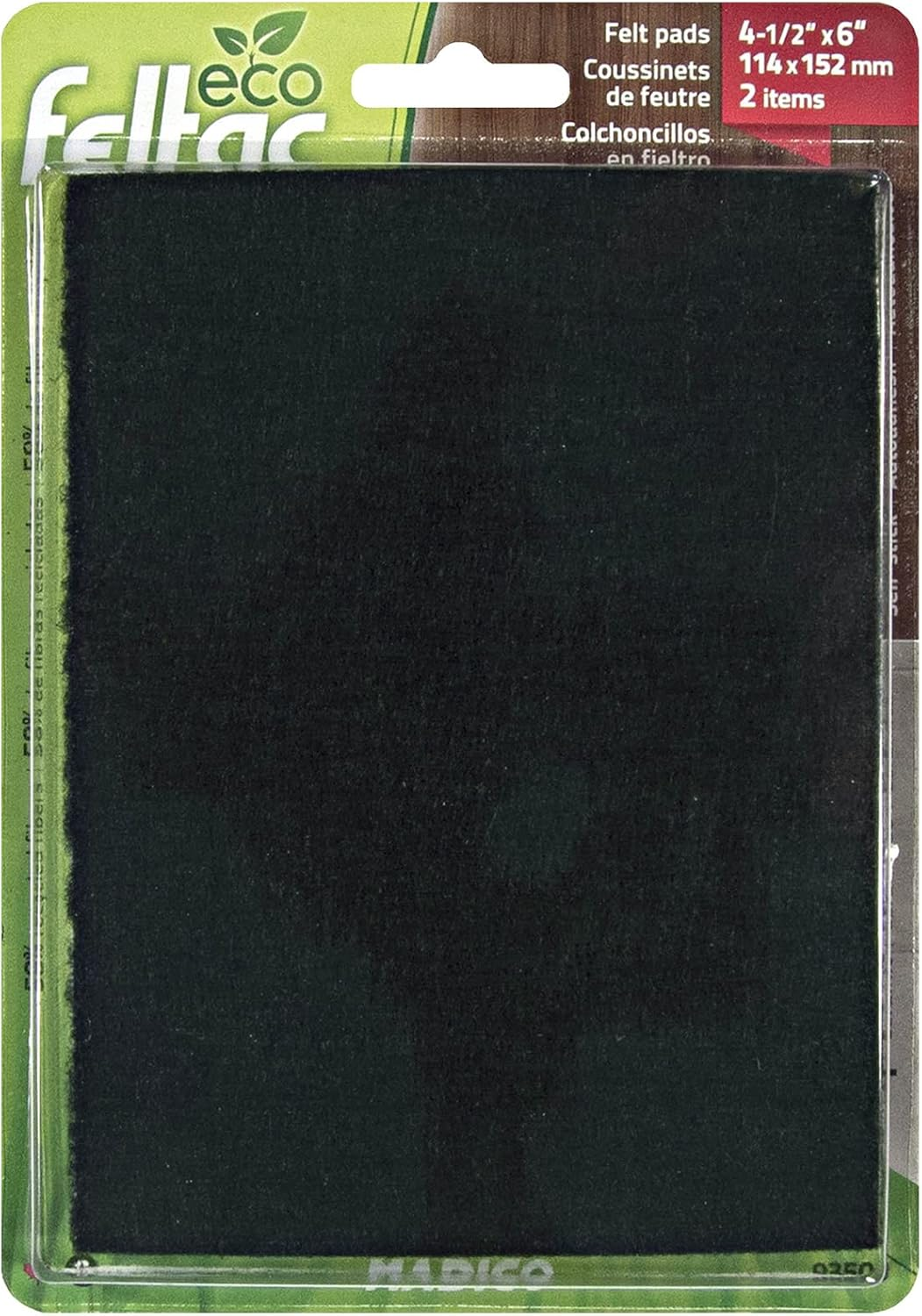 Self-Stick Felt Floor Savers Sheet, Black, 114 X 152 Mm (Pack of 2)