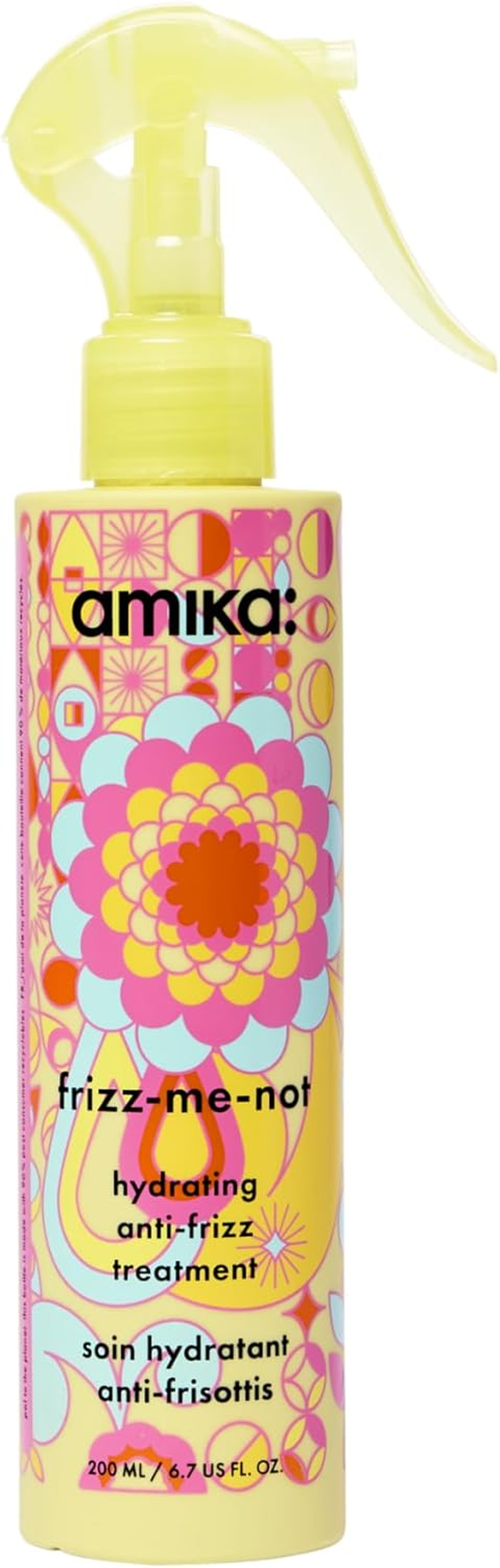 Amika Frizz-Me-Not Heat Protection Spray - Frizz Control, Detangling Hair Treatment for Curly, Dry & Coarse Hair - Leave-In Smoothing Treatment with Sea Buckthorn + Aloe Leaf - 200Ml image number 1