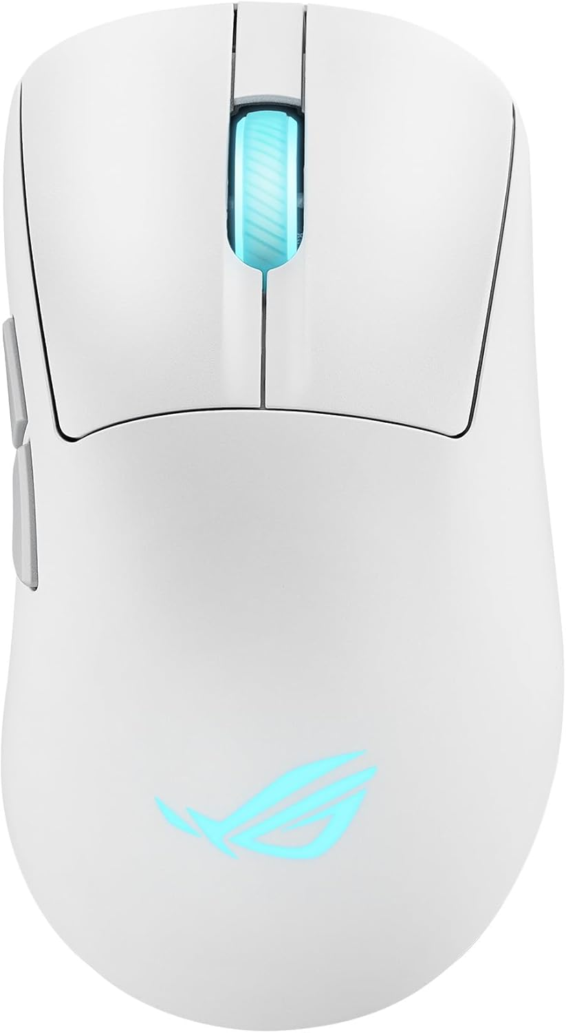 ASUS ROG Keris II Origin Wireless Gaming Mouse, 64G Lightweight, Ergonomic, Push-Fit Switch Socket, 42K Optical Sensor, ROG Micro Switch II, ROG Omni Receiver, 5 Programmable Buttons, Moonlight White image number 6