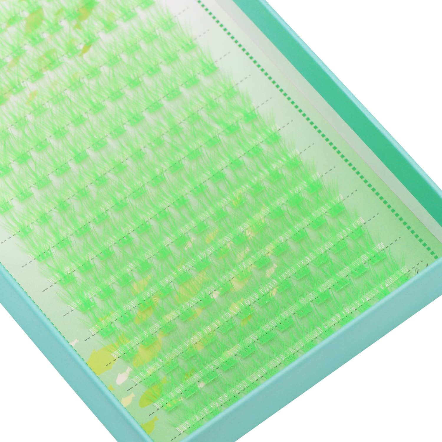 SULV Light Green Colored Lash Clusters 10-18Mm Eyelash Extension Cluster Lashes Individual Lashes 264Pcs Colored Lash Extensions D Curl Eyelash Clusters (Slc07-Light Green-10-12-14-16-18Mm Mixed) - Slc07-Light Green-10Mm image number 4