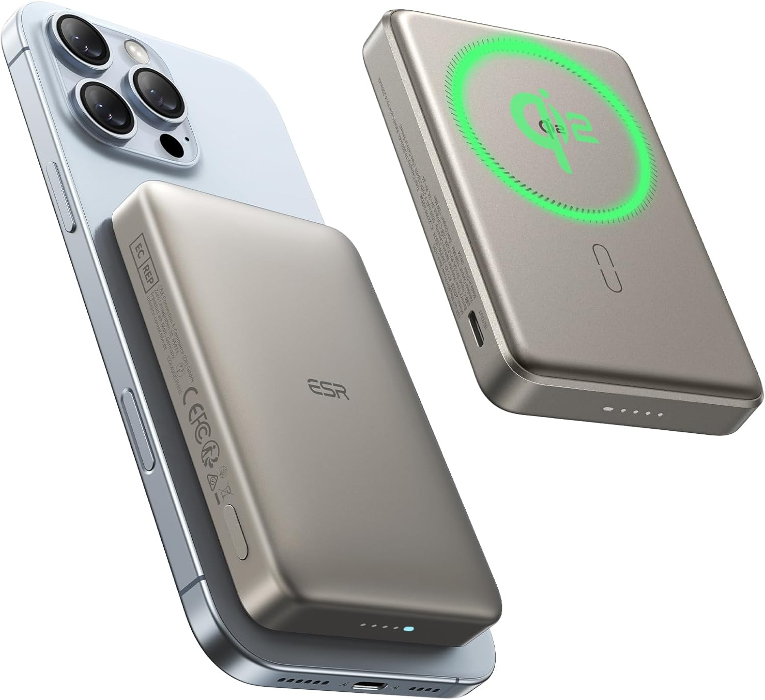 ESR for Magsafe Power Bank, Ultra-Compact 10,000Mah Magsafe Portable Charger, 15W Ultra-Fast Battery Pack, 27W USB-C Magslim Charger with Cable for Iphone 17/16/15/14/13/12, Black