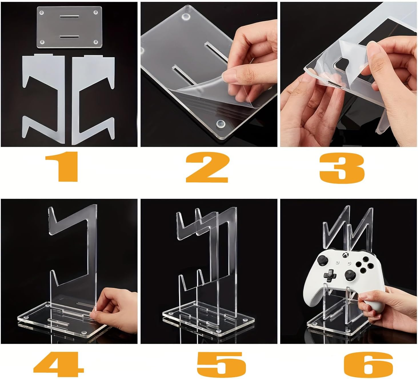 WEZCHUGHAOL Universal Dual Controller Holder for PS4, PS5, Xbox ONE, Switch - Stand and Desk Organizer image number 2