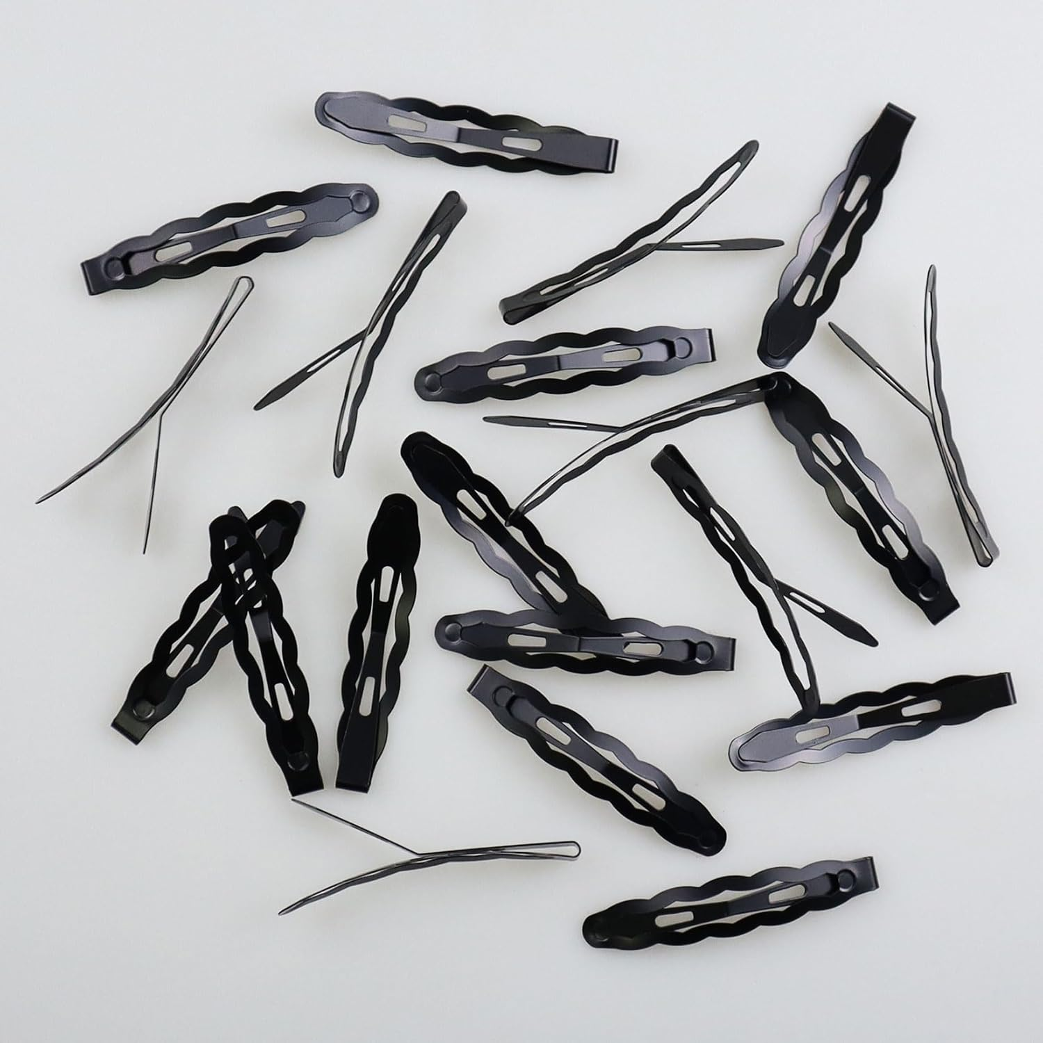 Hair Clips Girls Pack of 20 6.2 Cm Large Snap Hair Clips Hair Clips Metal Hair Clips Black Hair Clips Hair Accessories Hair Clip for Girls, Men and Women, Wave Shape image number 6