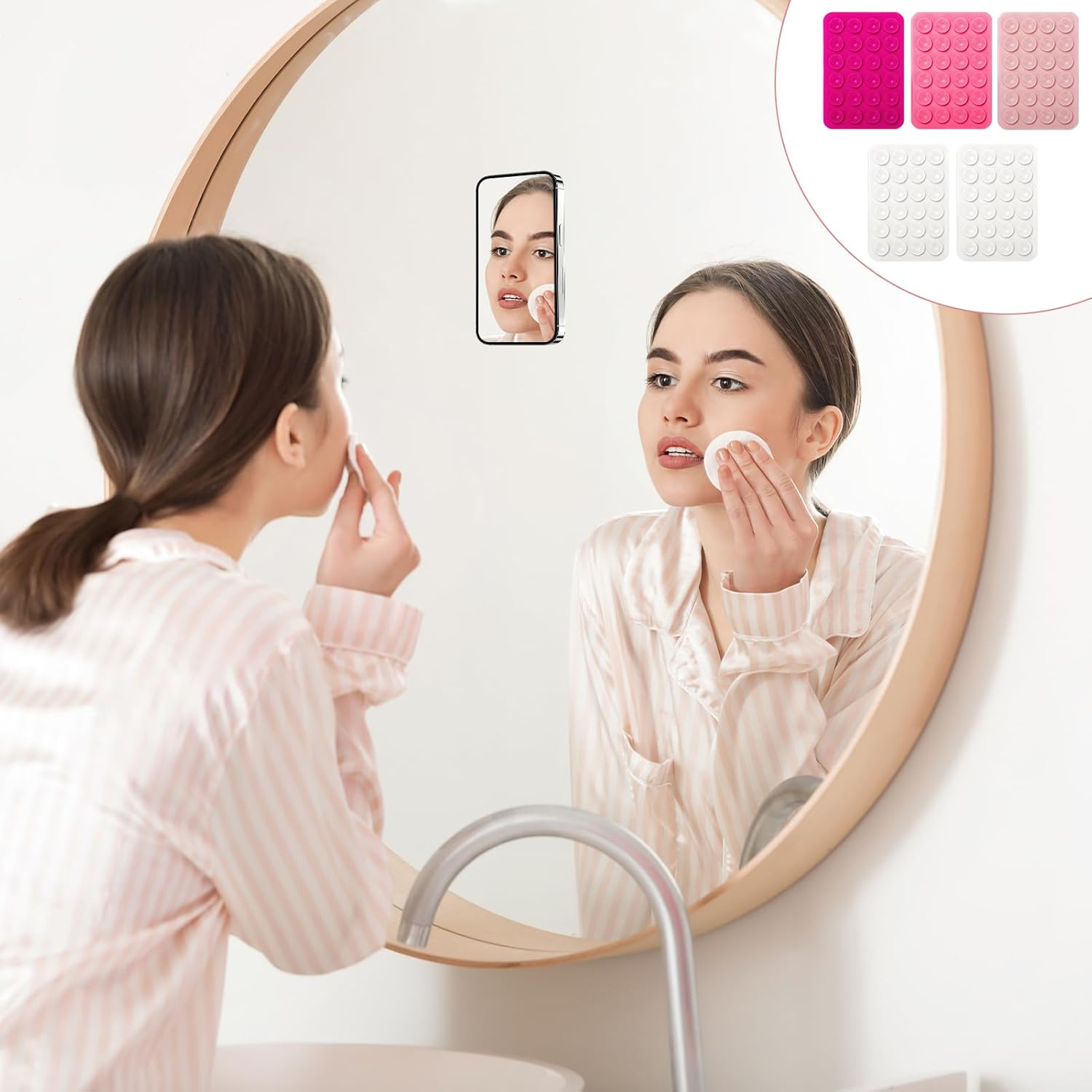 Havenease-5-Piece Double-Sided Phone Suction Cup Set - Reusable Hands-Free Case Accessories for Home, Kitchen & Gym image number 3