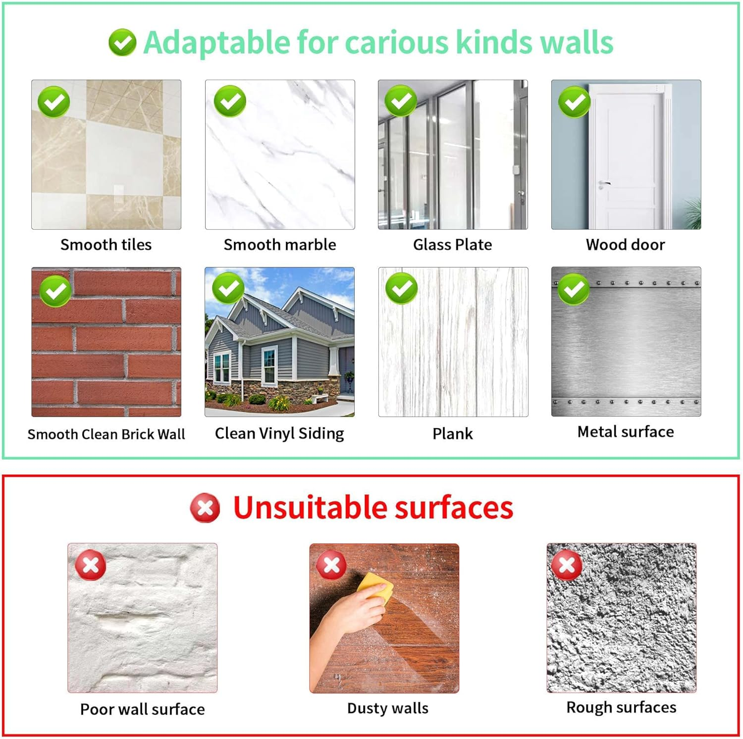 10-Pack All-Purpose Large Adhesive Hooks for Hanging, Heavy Duty Hold 37 Lb(Max) Waterproof Stick on Wall Hooks for Organization image number 5