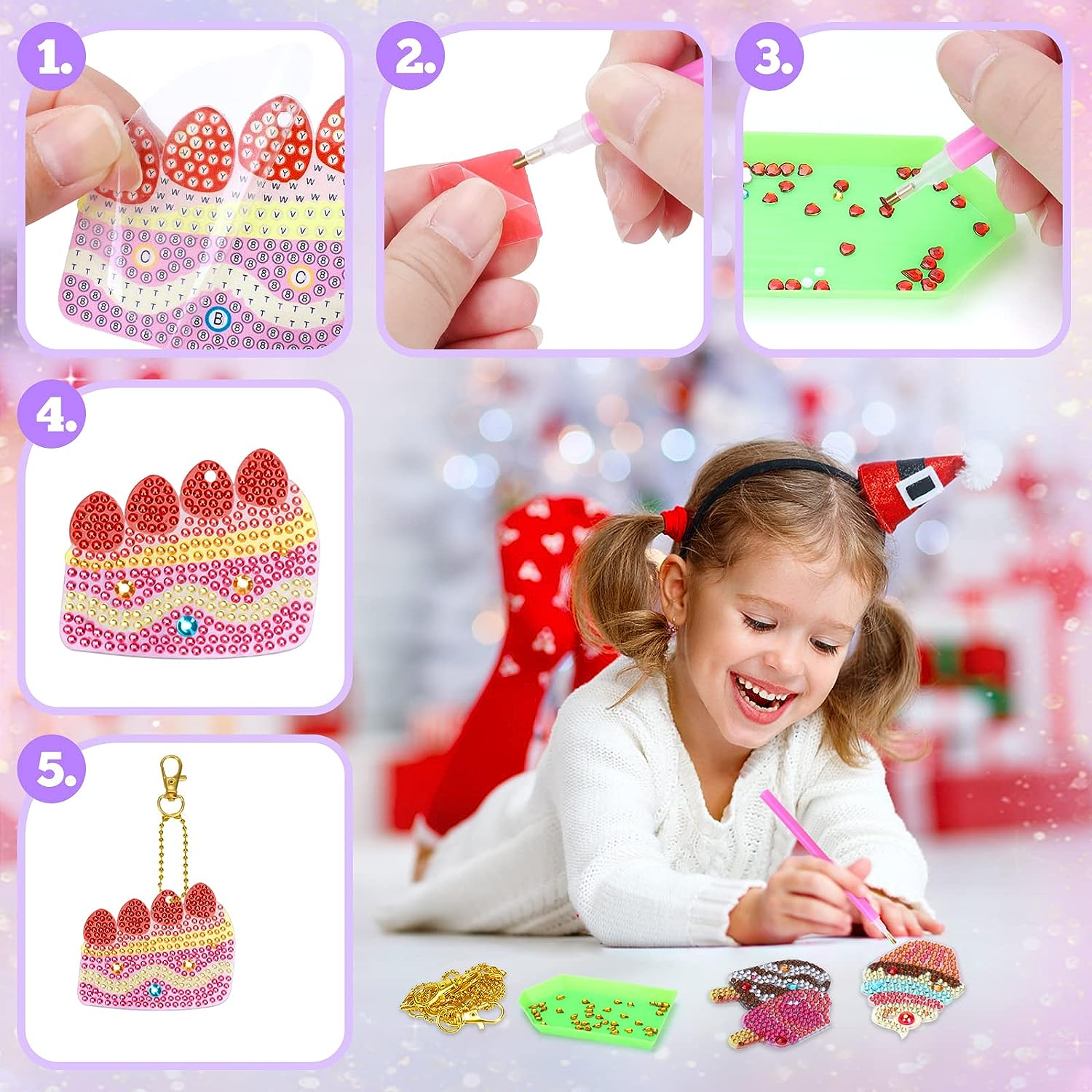 Gifts for 6-10 Year Old Girls - Craft Kits, Diamond Art Painting Mosaic Kits for Kids - Toys and Birthday Presents for 7-12 Year Olds image number 1