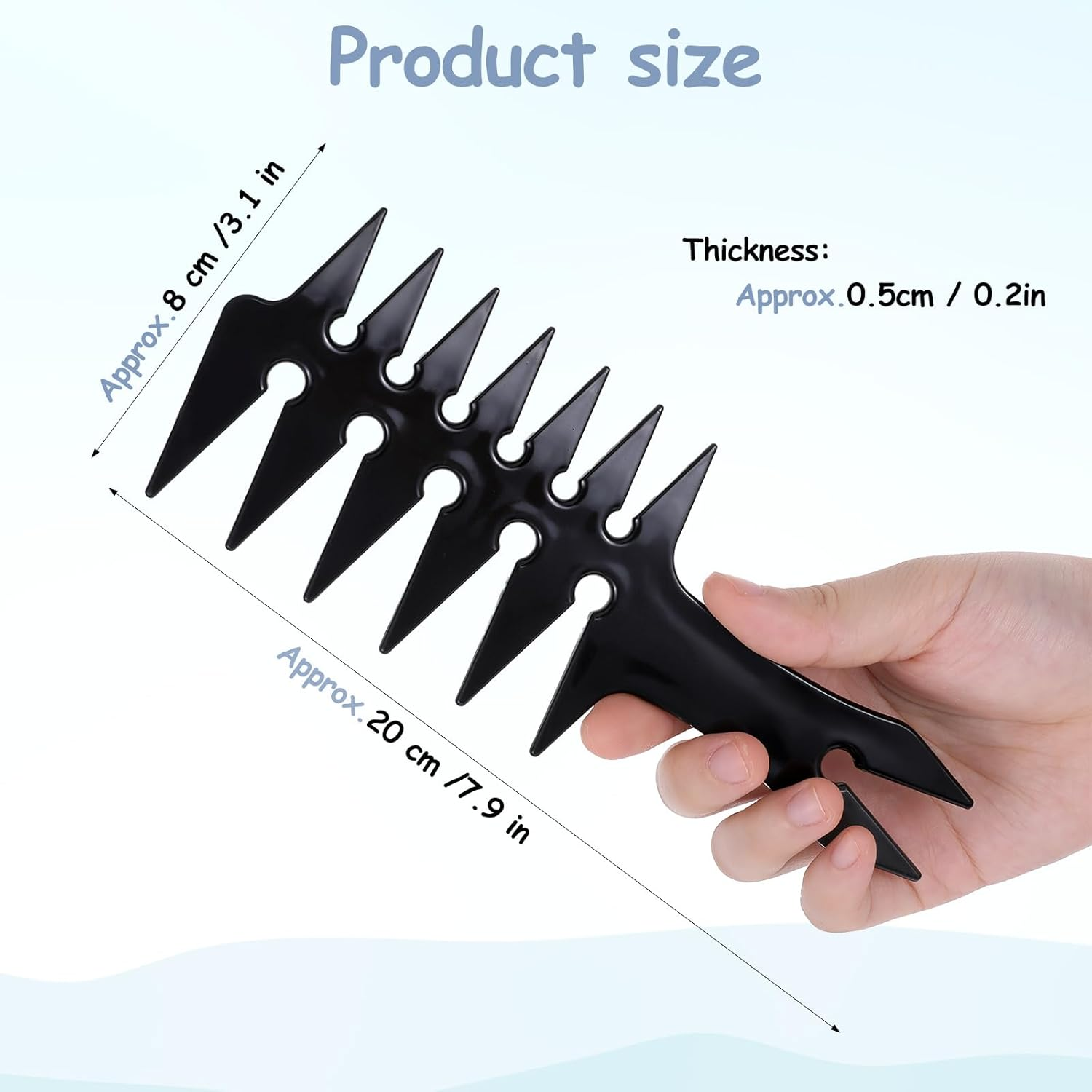 Hair Wide Tooth Comb - Double Sided Detangling Comb for Men'S Hairstyling image number 2