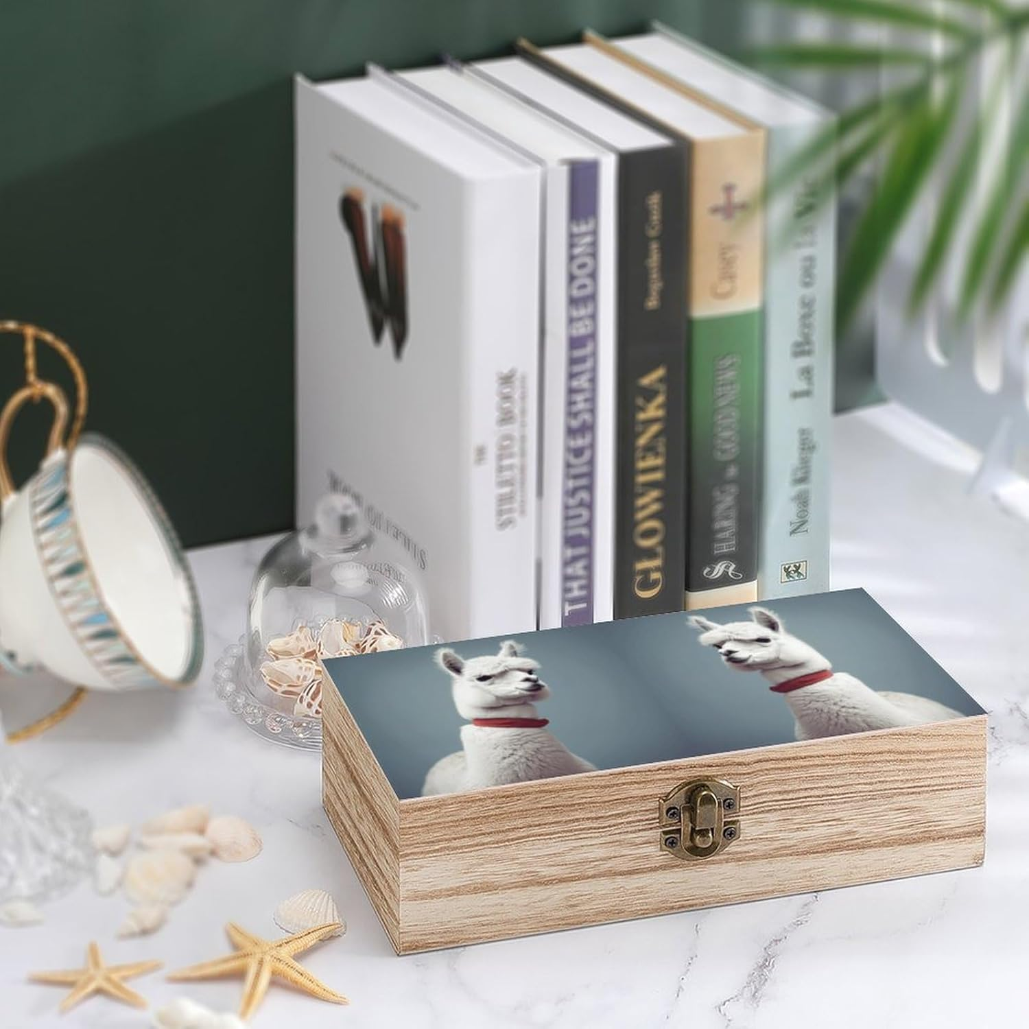 Alpaca Wooden Box Wood Wedding Keepsake Boxes with Lids Small Decorative Boxes Lightweight Wooden Memory Storage Box for Crafts Keepsakes Jewelry Photo Letter Storage image number 6