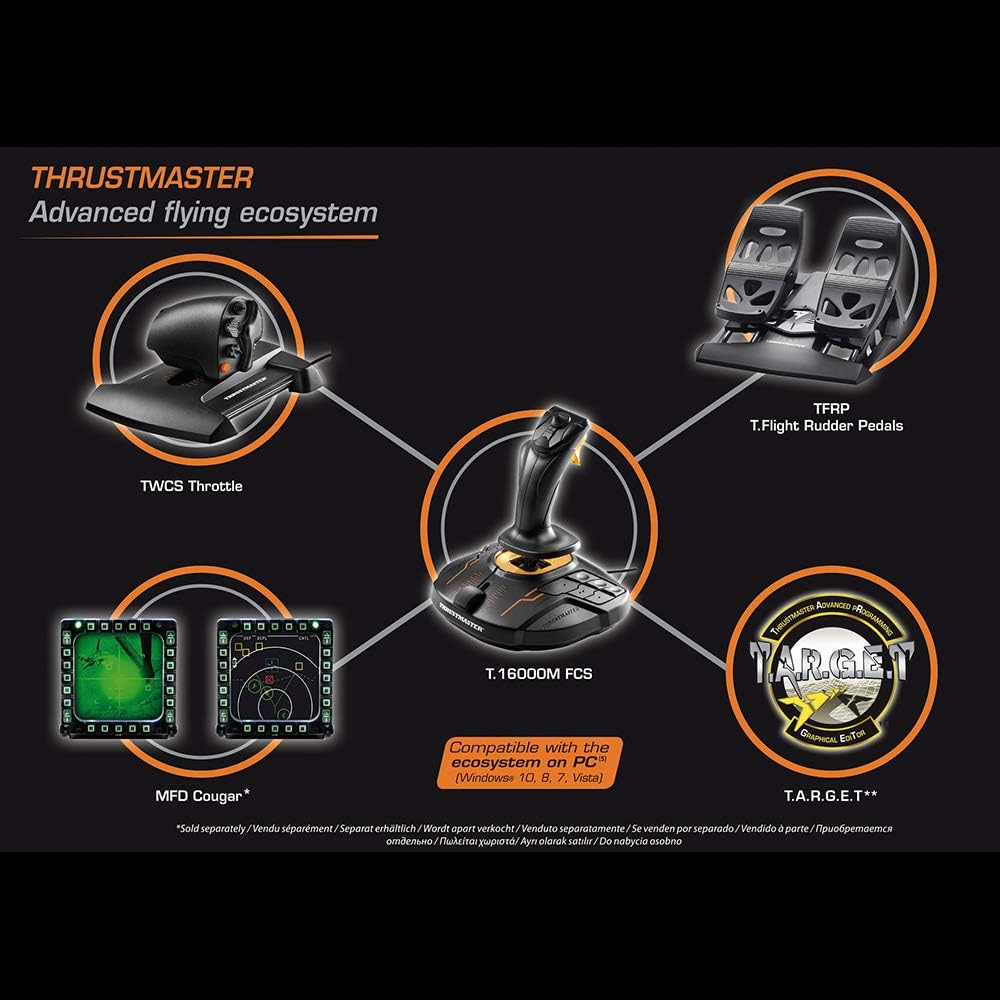 Thrustmaster T16000M FCS Flight Pack - Joystick, Throttle and Rudder Pedals for PC image number 1