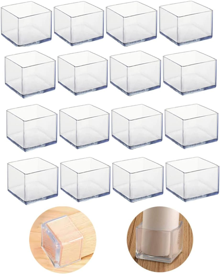 16Pcs Square 35X35Mm Silicone Chair Leg Floor Protectors, Chair Leg Caps, Furniture Foot Protectors, Free Moving Table Leg Covers, Stool Leg Caps to Prevent Hardwood Floor Scratches and Reduce Noise image number 4