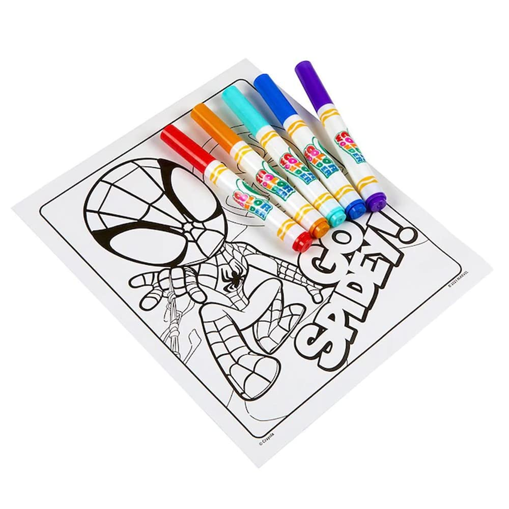 Crayola Color Wonder Marvel Spidey, Mess Free, Magic Reveal Coloring, Includes 18 Pages of Marvel'S Spidey and His Amazing Friends and 5 Special Markers, Won'T Colour on Skin or Fabric image number 2