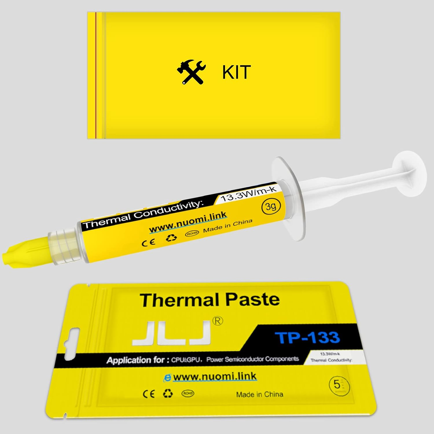 JLJ Thermal Paste, 3 Grams CPU Paste Thermal Compound Paste Heatsink for Ic/Processor/Cpu/All Coolers, 13.3W/M.K Carbon Based High Performance, Thermal Interface Material, CPU Thermal Paste image number 6