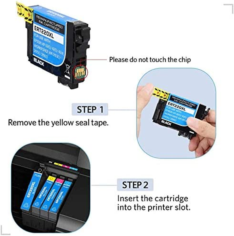 10 Pack Generic 220XL Ink Cartridge Compatible with Epson Workforce WF-2760 WF-2750 WF-2630 WF-2650 WF-2660 Expression Home XP-320 XP-420 XP-220 XP-324（4BK.2C,2M,2Y