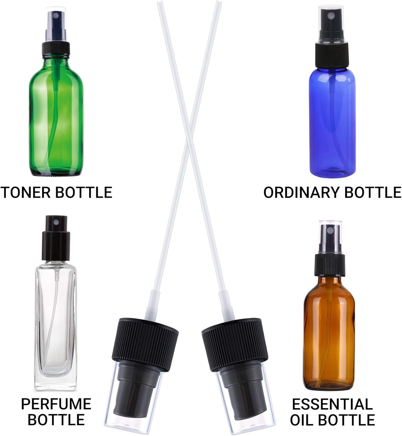 8Pcs Fine Mist Sprayer Caps, Plastic Spray Bottle Nozzle, Nozzle Tops Replacement for Cleaning Solutions- Black image number 5