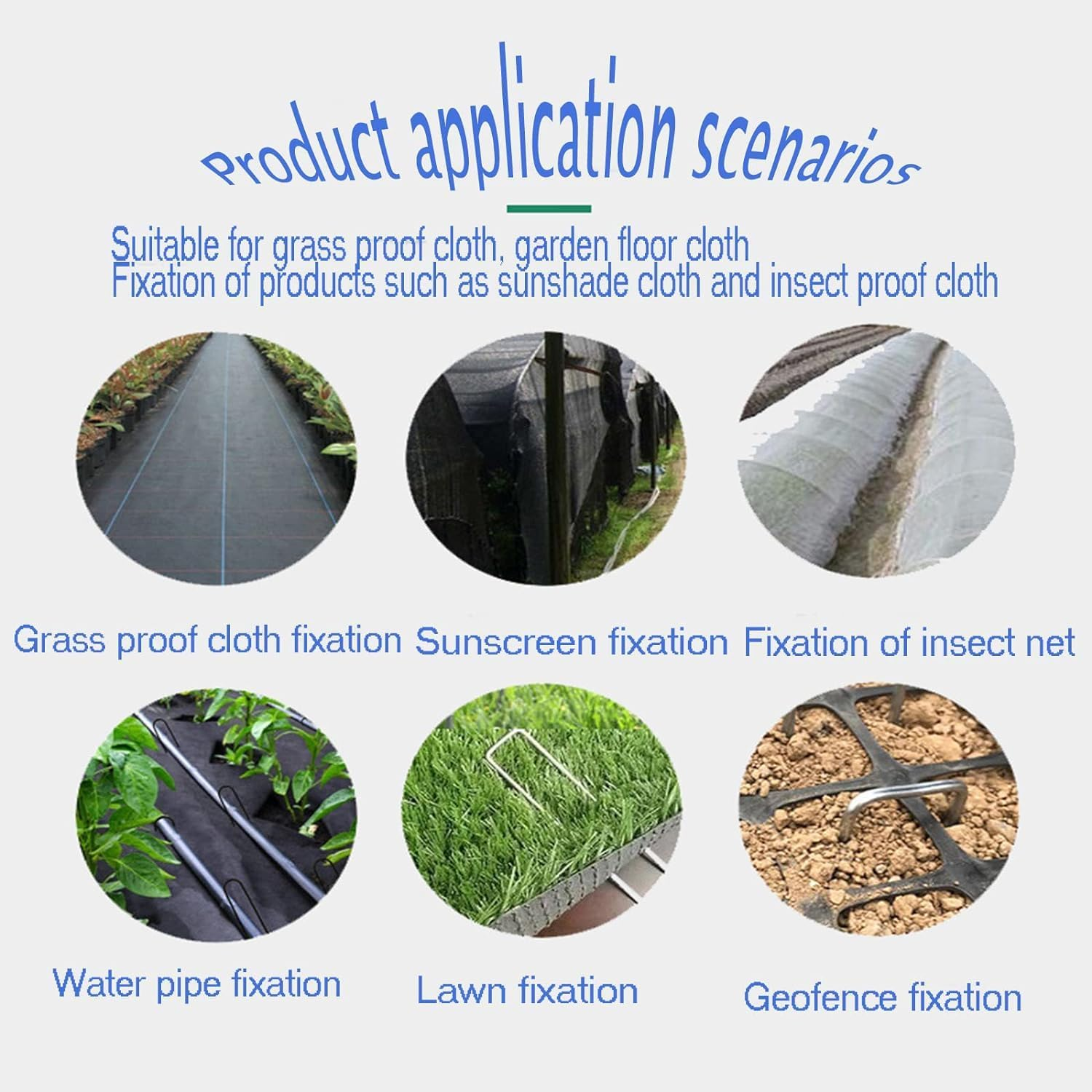 101PCS Garden Staples Gasket Kit with Precision Hook，Garden Stake，Securing Garden Ground U-Type Turf Staples for Securing Fences Weed Barrier, Landscape Staples for Securing Landscape Fabric image number 5