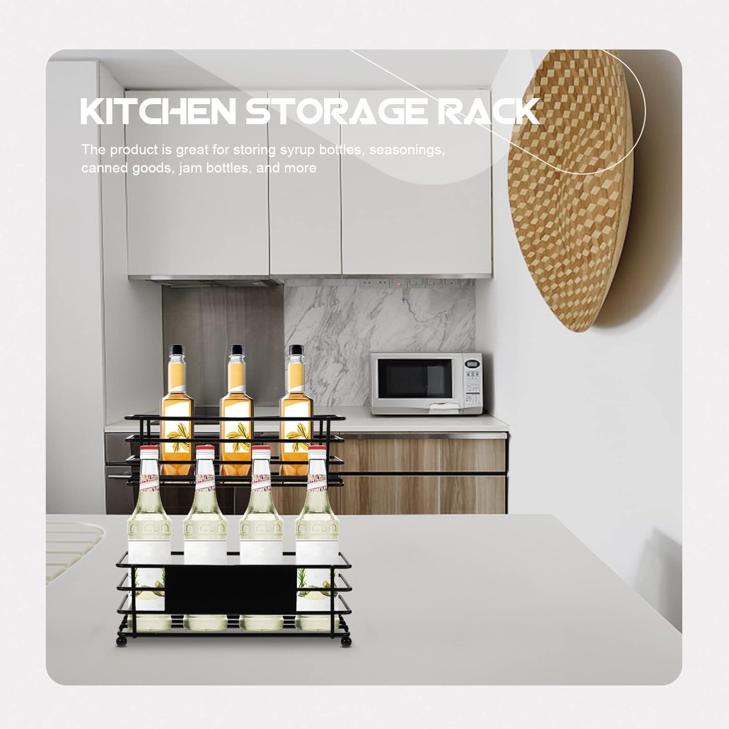 Cabilock Sugar Syrup Display Rack Art Kitchen Storage Organizer for Spice Bottles and Seasoning Jars for Shops and Homes to Keep Your Space Neat image number 6