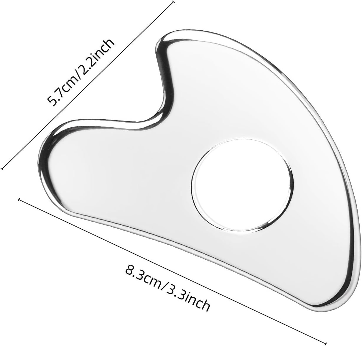 BTYMS Gua Sha Facial Tools Stainless Steel, Heart Shaped Guasha Tool with Hole, Metal Face Sculpting Tool Skin Care Massage Scraper image number 2