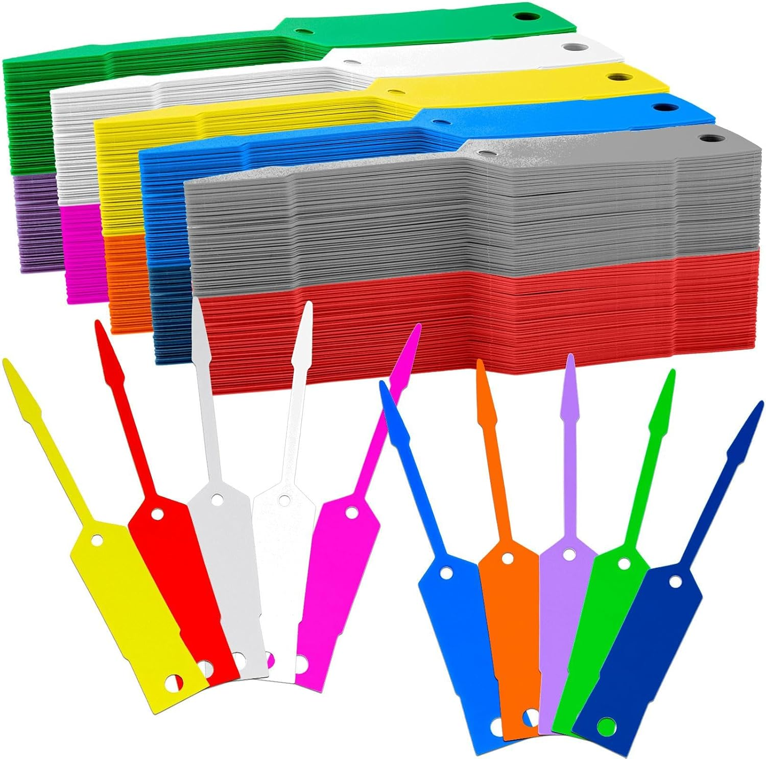 Lewtemi 1000 Pieces Self Lock Arrow ID Key Tags Car Parts Tags Key Ring Repair Labels for Office Automotive Shop Supplies(4 1/2'' X 3/4",Mixed Colors)