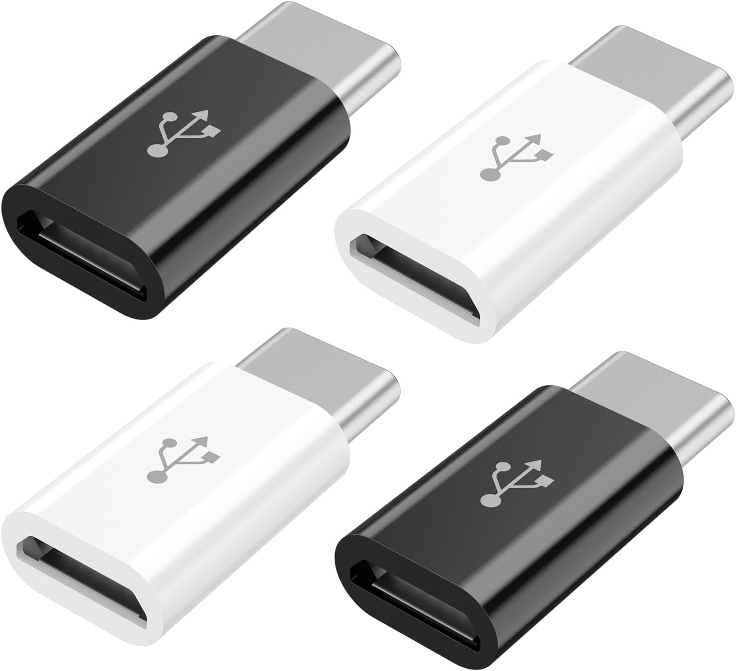 USB C to Micro USB Adapter 4 Pack, Type C Female to Micro USB Male Charger Converter Connector Compatible with Samsung Galaxy S7 Edge S6 S4, LG Nexus 5 4, Motorola Moto G6 Play Smartphone, Tablet