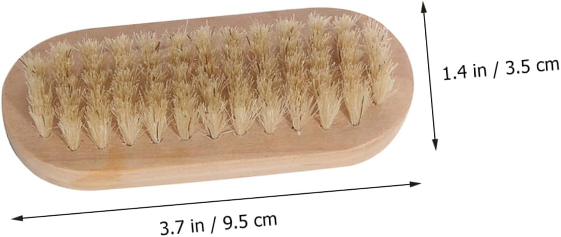Beaupretty Double-Sided Fingernail Cleaning Brush for Men and Women, Oval Pig Bristle Nail Scrub Tool in Beige, Home Manicure and Pedicure Nail Cleaning Accessories image number 4