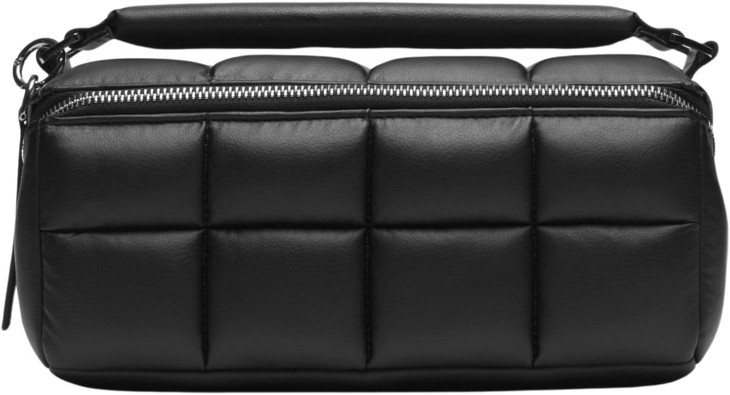 Estetika the Homee Pink Cube Makeup Bag | Award Winning Organizer for Women Large Capacity Travel Case Flat Base, Zip Pockets, Elastic Bands for Beauty Essentials Stylish Storage Pouch 12"L 6"H 5.2"W,