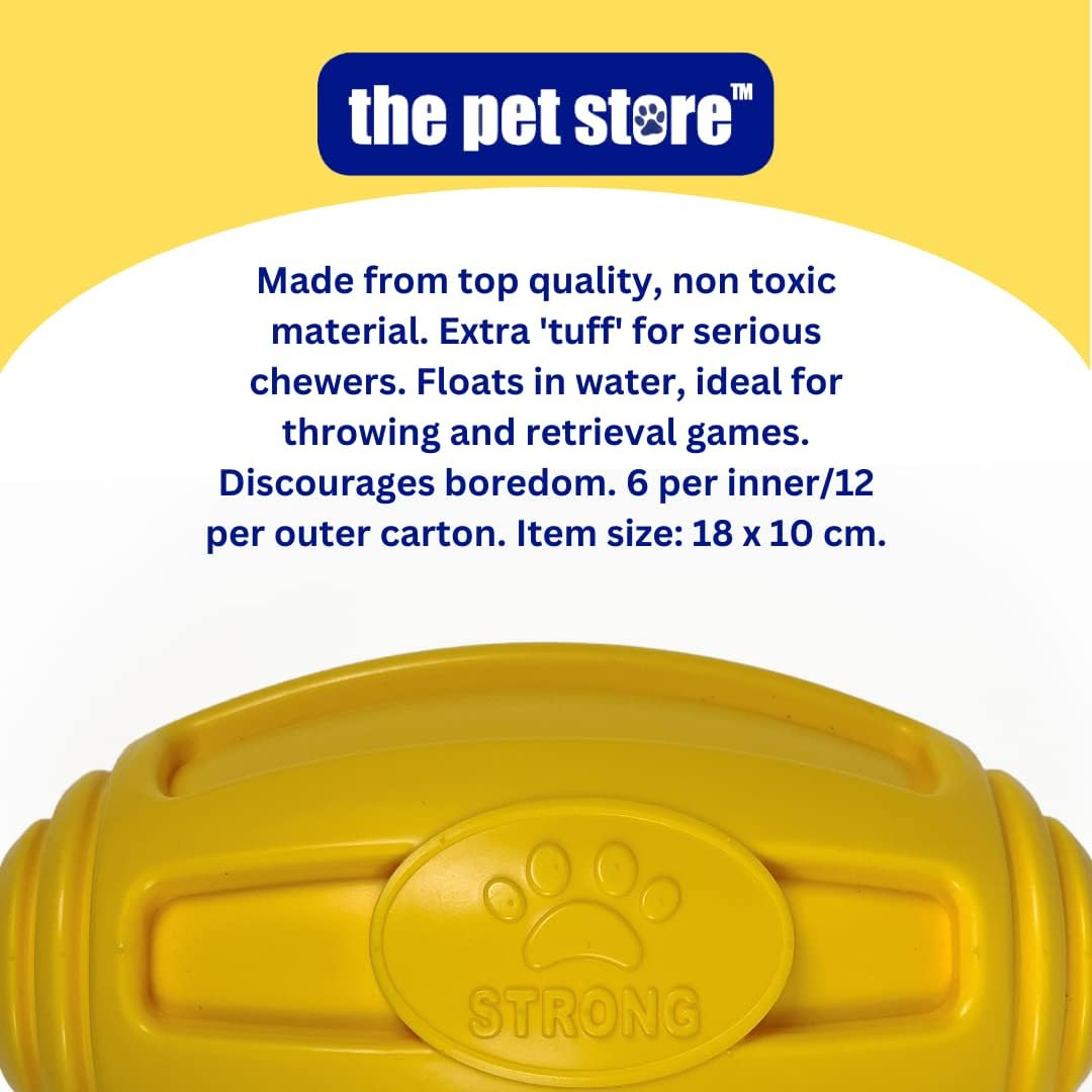 Pet Store the Gorilla Tuff Floating Rugby Ball Dog Toy, Ideal for Throwing and Retrieval Games on Land and in Water. Encourages Healthy Exercise for Your Dog