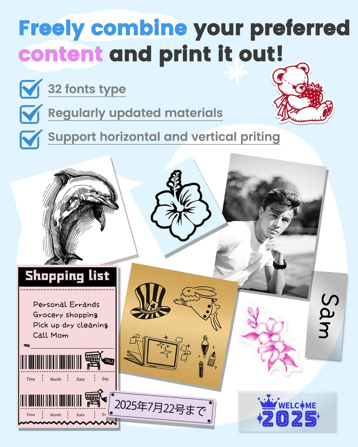 Phomemo M02S 300Dpi High Resolution Print Pod Sticker Printer Portable Mini Pocket Printer Thermal Photo Printer Mobile Printer Sticker Maker for Iphone and Android Phones image number 6