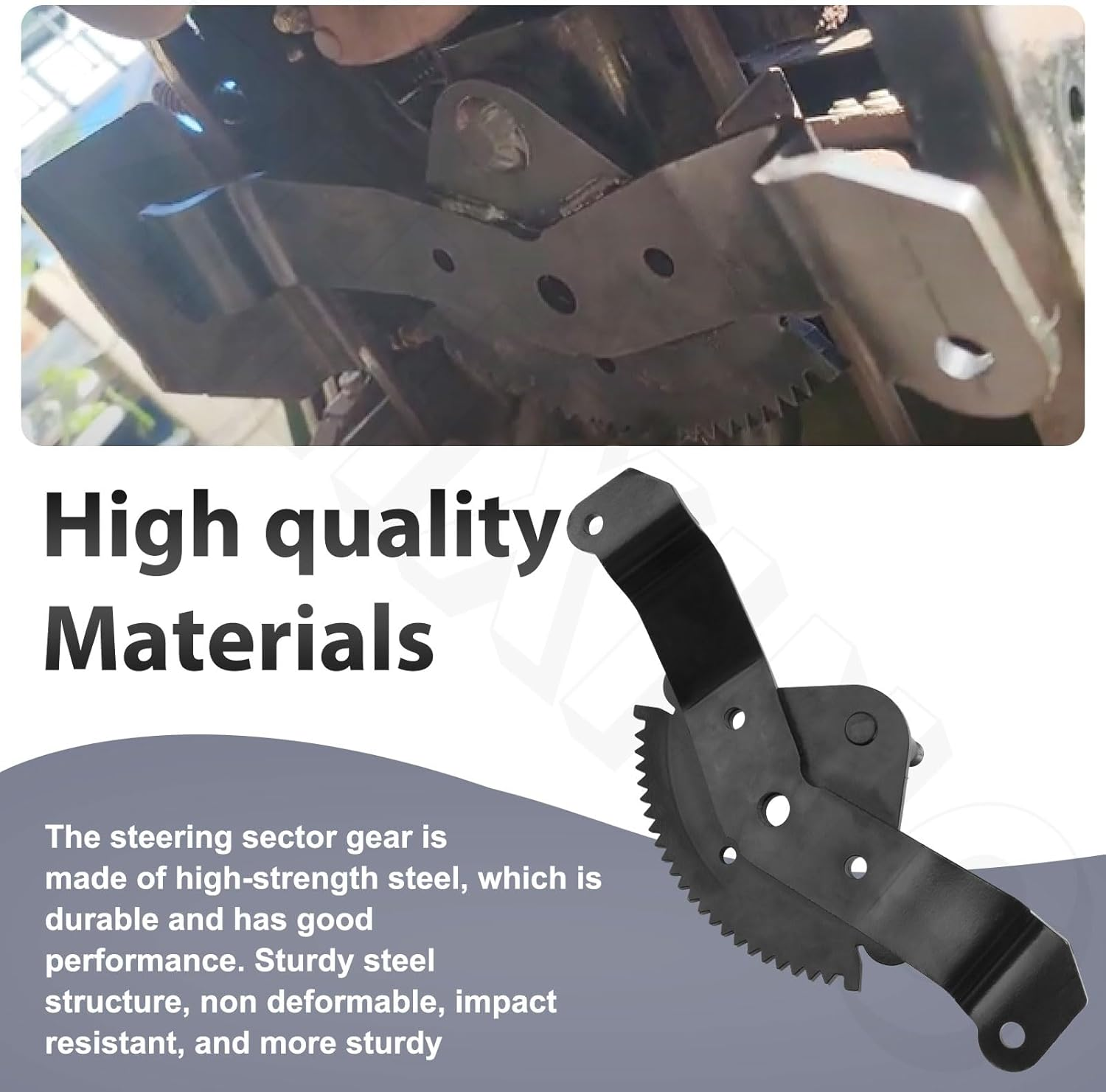 AM136297 M151206 Steering Sector Gear for John-Deere AM136297 M151206 X300 X320 X340 X500 X520 Lawn Tractor, It Is on the Steering Shaft, Mounted under the Steering Wheel Assembly image number 5