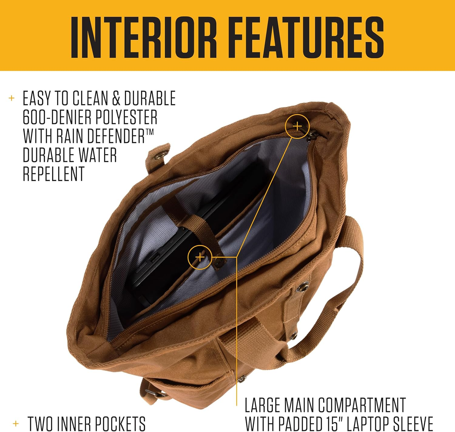 Carhartt Convertible, Durable Tote Bag with Adjustable Backpack Straps and Laptop Sleeve image number 1