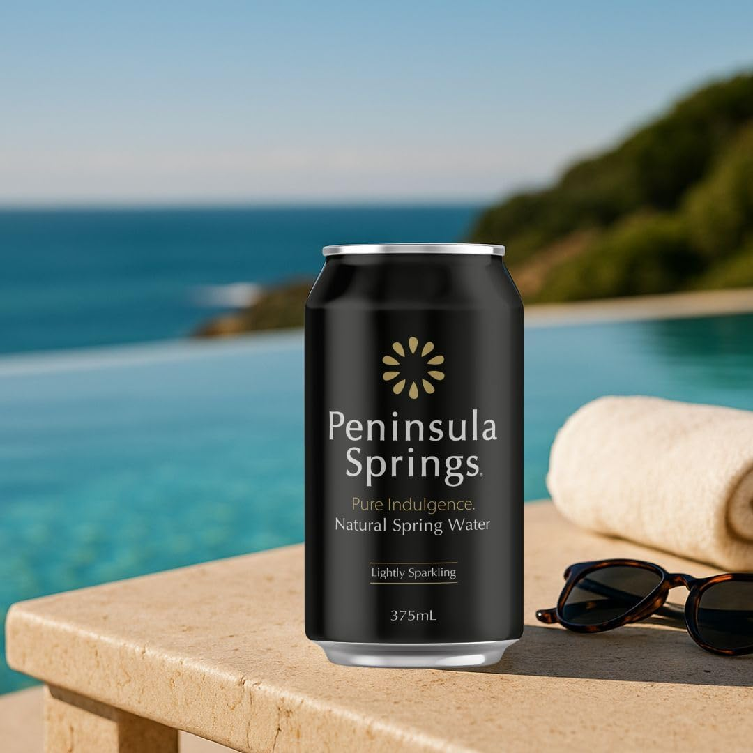 Peninsula Springs Sparkling Natural Spring Water, 375Ml Cans, Pack of 10 image number 3