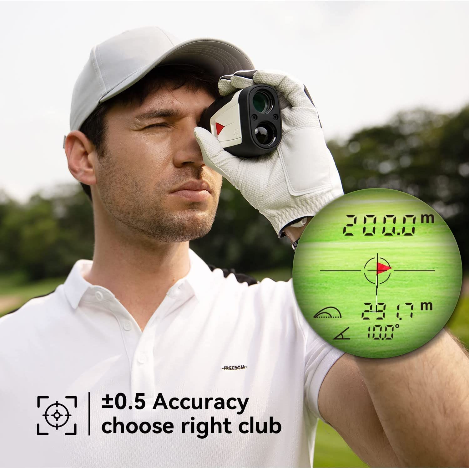 Mileseey Golf Range Finder with Slope On/Off, 660 Yards Range Finder with Flag-Lock and Vibration, Legal for Tournament Play, &plusmn;0.55Yard Accuracy, 6X Magnification,Carrying Case, Free Battery
