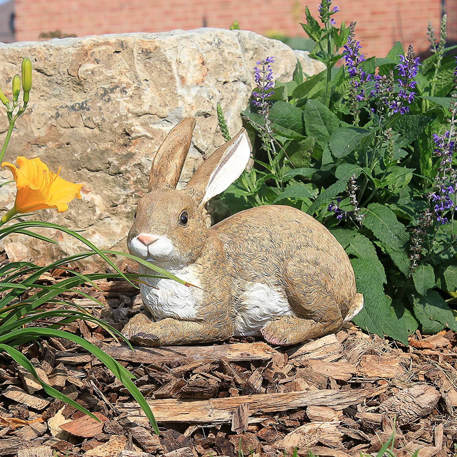 Design Toscano QM200861 ! Bashful, the Bunny, Lying down Garden Rabbit Statue 10 Inch image number 2