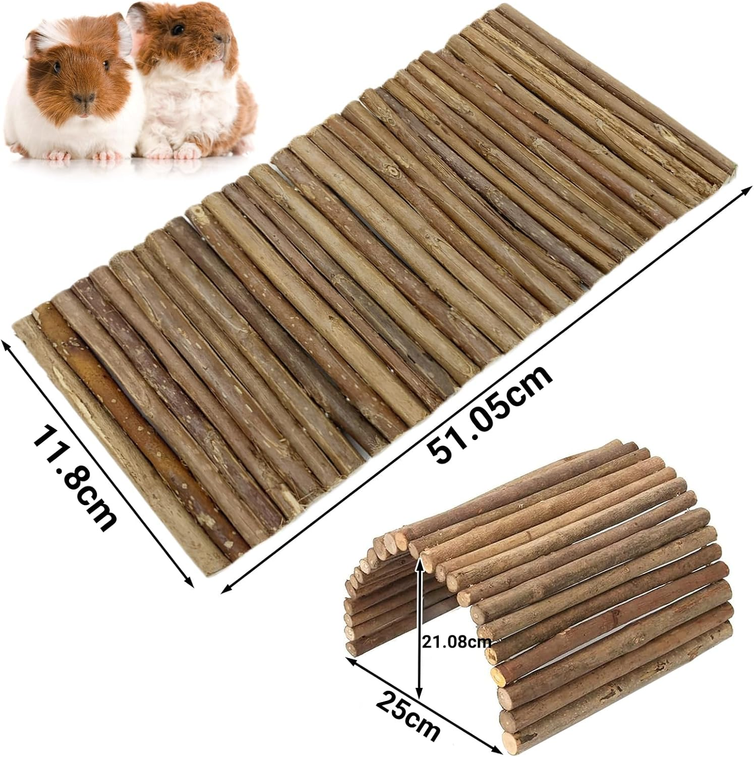 Flexible Wood Hideout - Extra Large - House, Tunnel, Ramp, Bridge, Guinea Pig Hideout, Ferrets, Hedgehogs, Chinchillas, Small Rabbits, and Other Small Animals-Accessories, Toys, and Supplies G_01 image number 5